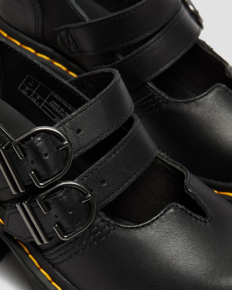 Dr Martens Eviee Sendal Lær Hælene Fritidssko Dame Svarte | Norge 668XYU